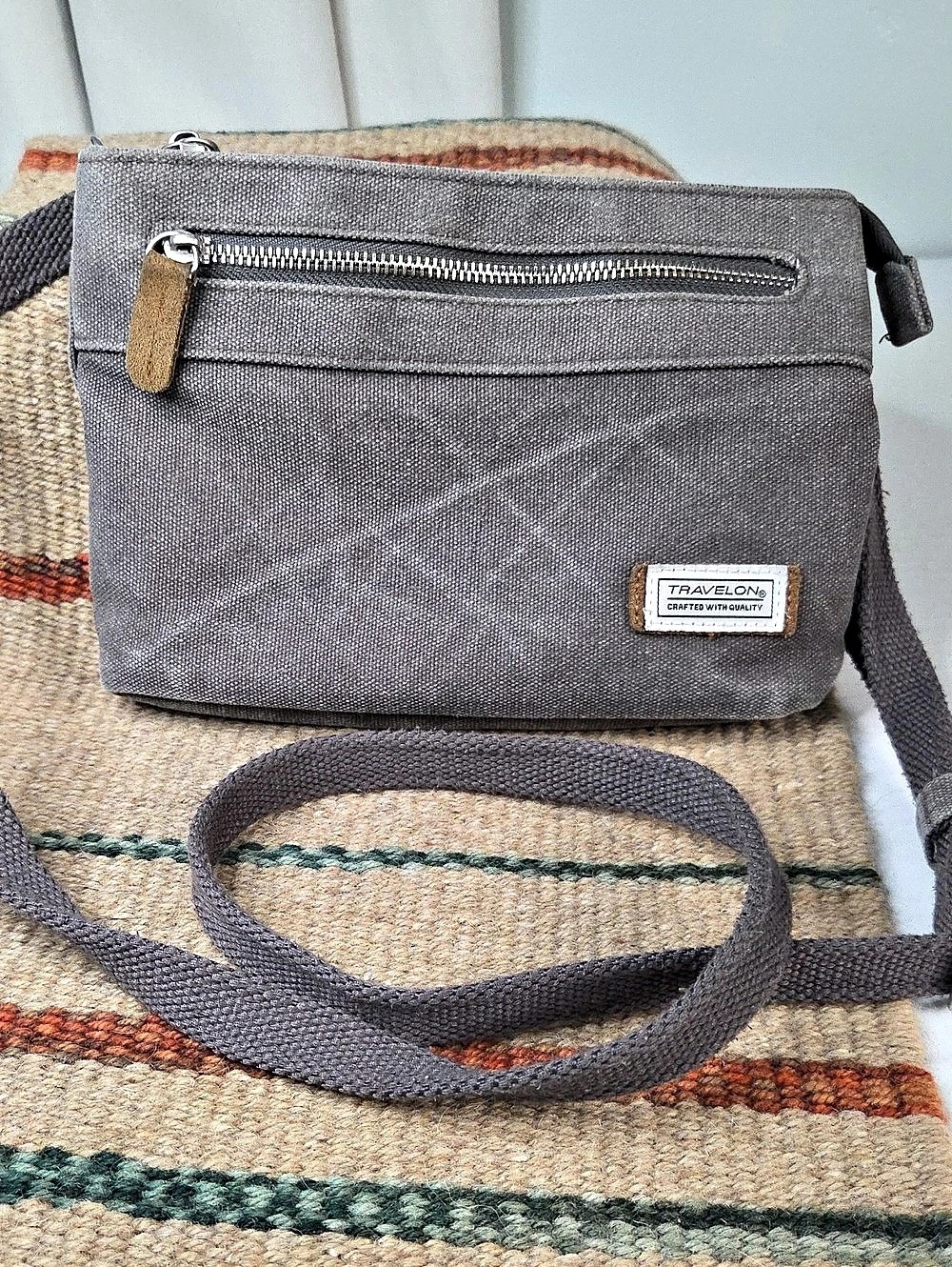 Travelon Anti-Theft Heritage Crossbody Bag Gray